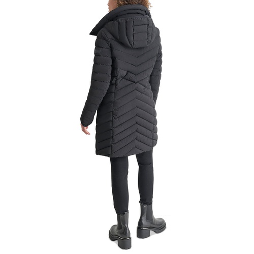 DKNY Womens Bibbed Packable Puffer Coat