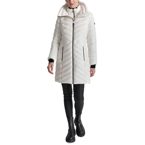 DKNY Womens Bibbed Packable Puffer Coat