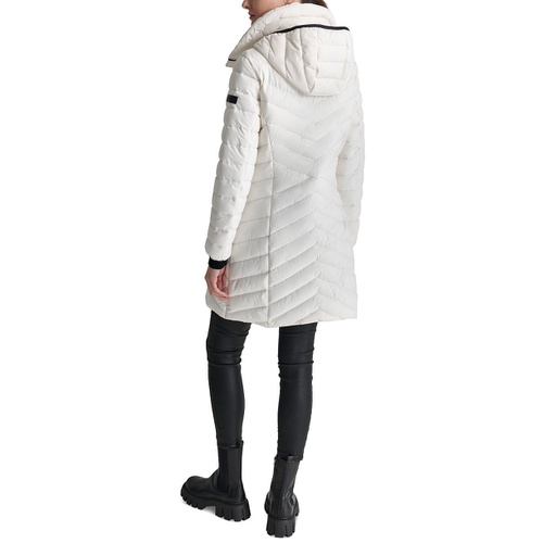 DKNY Womens Bibbed Packable Puffer Coat