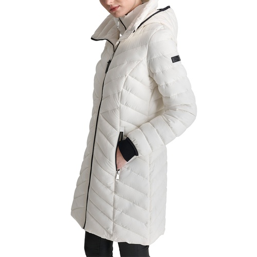 DKNY Womens Bibbed Packable Puffer Coat