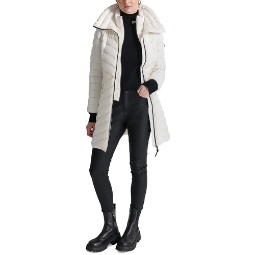 DKNY Womens Bibbed Packable Puffer Coat