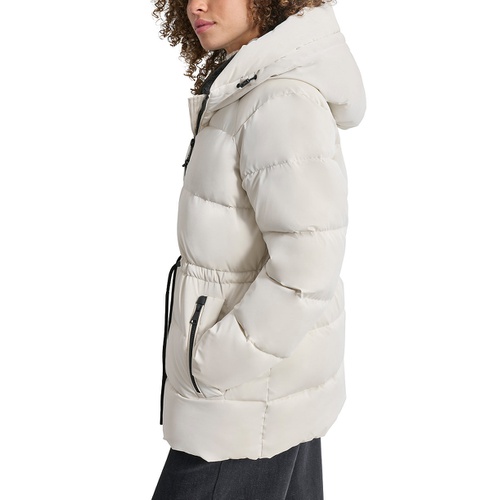 DKNY Womens Shine Hooded Anorak Puffer Coat