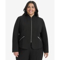 Plus Size Zip-Front Jacket