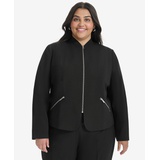 Plus Size Zip-Front Jacket