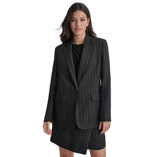 DKNY Womens Striped One Button Blazer