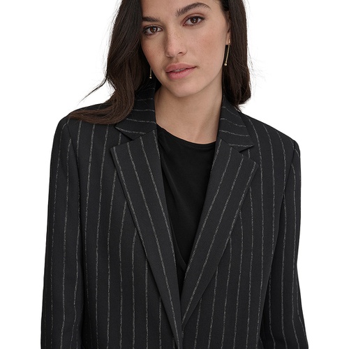 DKNY Womens Striped One Button Blazer