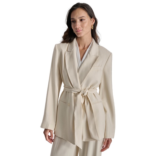 DKNY Womens Tie-Waist Peak Lapel Blazer