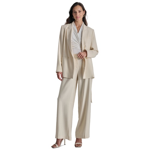 DKNY Womens Tie-Waist Peak Lapel Blazer