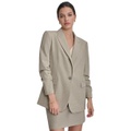 Womens Peak-Lapel Ruched-Sleeve Blazer