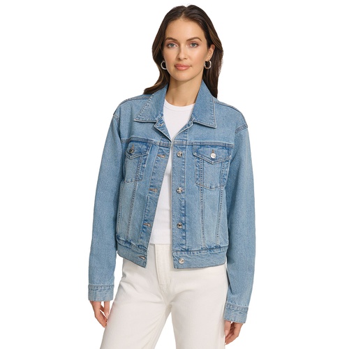 DKNY Womens Foundation Denim Trucker Jacket