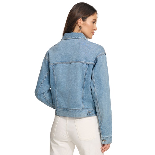 DKNY Womens Foundation Denim Trucker Jacket