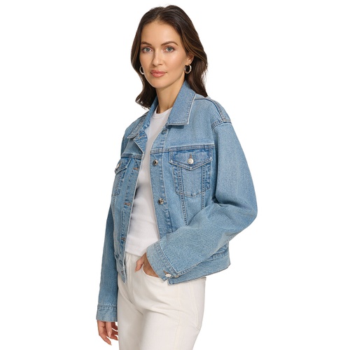 DKNY Womens Foundation Denim Trucker Jacket