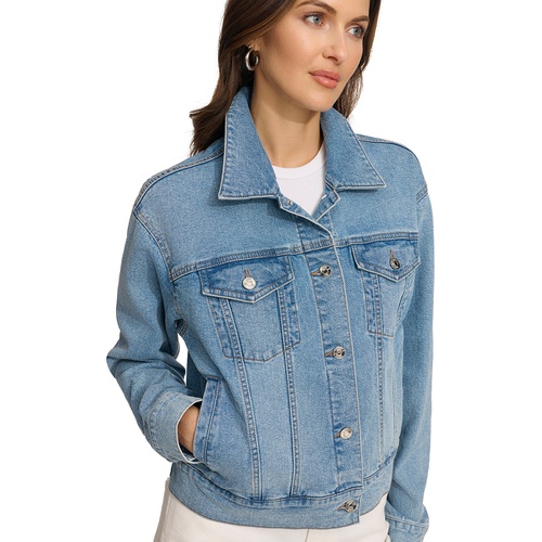 DKNY Womens Foundation Denim Trucker Jacket