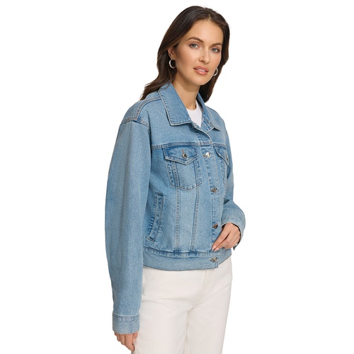 DKNY Womens Foundation Denim Trucker Jacket