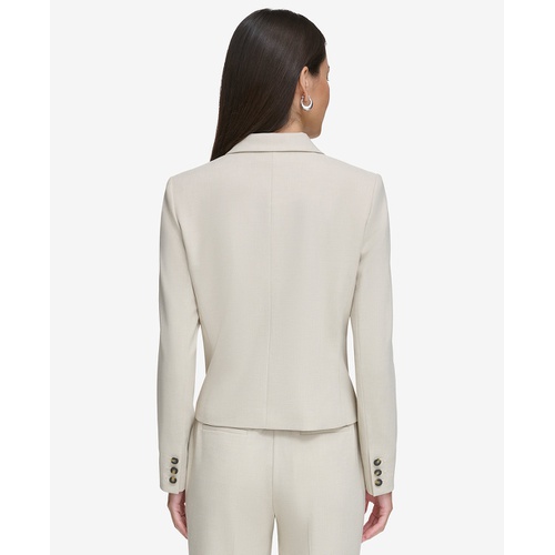 DKNY Womens Peak-Lapel Button Blazer