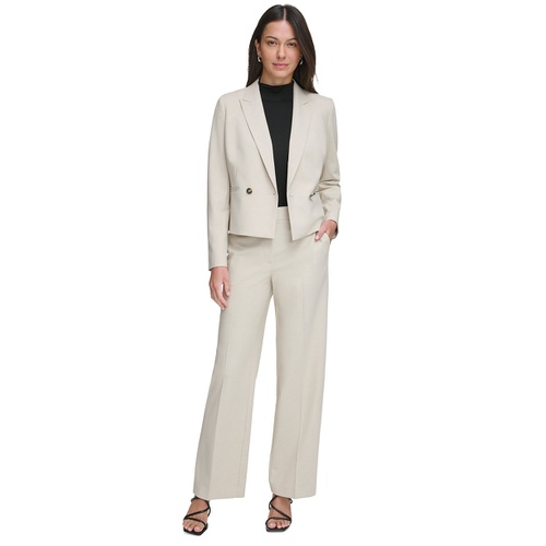 DKNY Womens Peak-Lapel Button Blazer