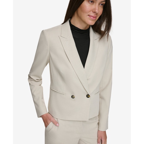 DKNY Womens Peak-Lapel Button Blazer