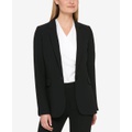 Petite Pick-Stitch Single-Button Blazer