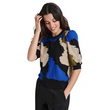 Womens Printed Puff-Sleeve Sweater