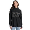 Womens Mock Neck Logo Sweater