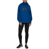 Womens Funnel-Neck Logo-Print Hoodie