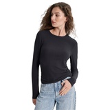 Petite Long-Sleeve Ribbed Crewneck