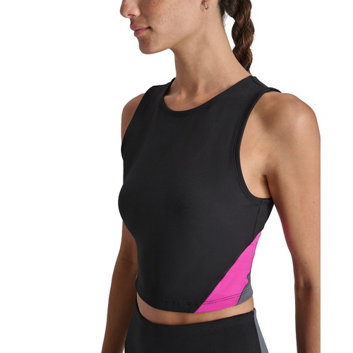 DKNY Womens Colorblocked Cropped Tank Top