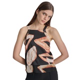 Womens Printed Square Neck Sleeveless Top