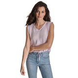 Womens V-Neck Sleeveless Cropped Top