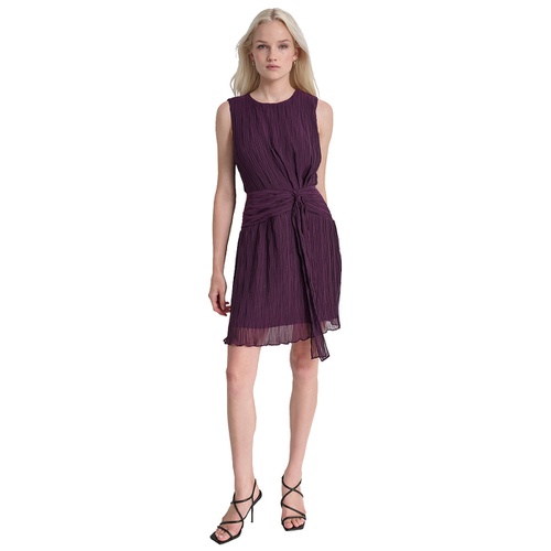 DKNY Womens Round-Neck Sleeveless A-Line Dress