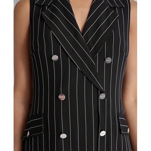 DKNY Womens Pinstriped Double-Breasted Blazer Dress