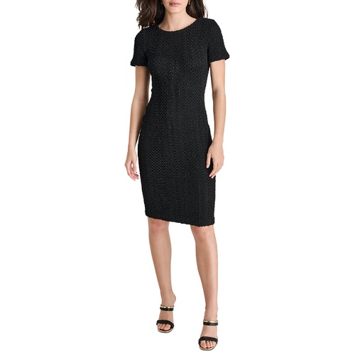 DKNY Womens Short-Sleeve Boat-Neck Sheath Dress