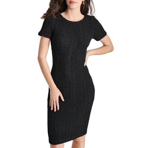 DKNY Womens Short-Sleeve Boat-Neck Sheath Dress