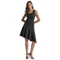 Womens Scoop-Neck Asymmetrical A-Line Dress