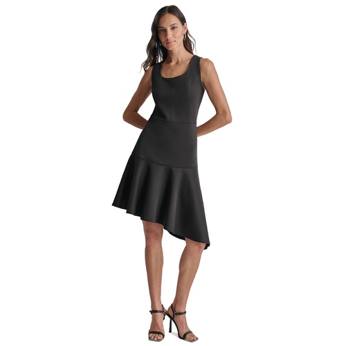 DKNY Womens Scoop-Neck Asymmetrical A-Line Dress