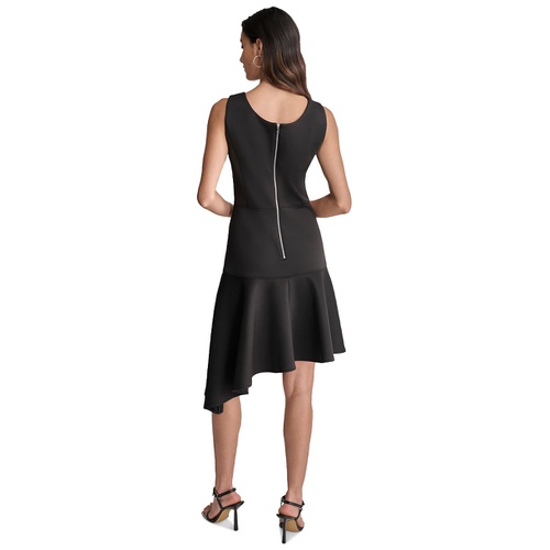 DKNY Womens Scoop-Neck Asymmetrical A-Line Dress