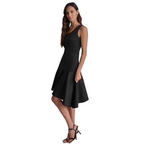 DKNY Womens Scoop-Neck Asymmetrical A-Line Dress