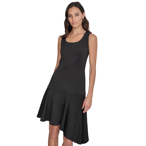 DKNY Womens Scoop-Neck Asymmetrical A-Line Dress