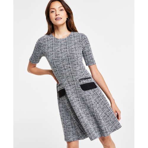 DKNY Womens Short-Sleeve A-Line Dress