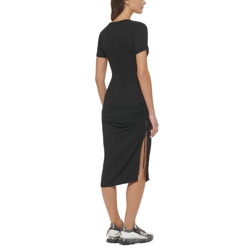 DKNY Womens Rib-Knit Bodycon Midi Dress