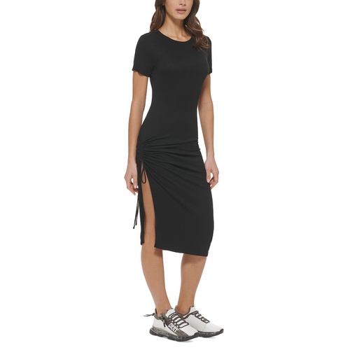 DKNY Womens Rib-Knit Bodycon Midi Dress