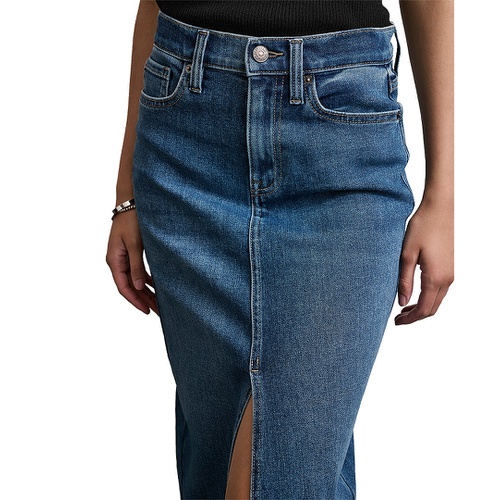 DKNY Womens High-Rise Denim Maxi Skirt