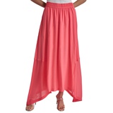 Womens Handkerchief Hem Mixed Media Maxi Skirt