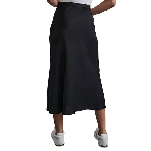 DKNY Womens Logo-Waistband Midi Slip Skirt