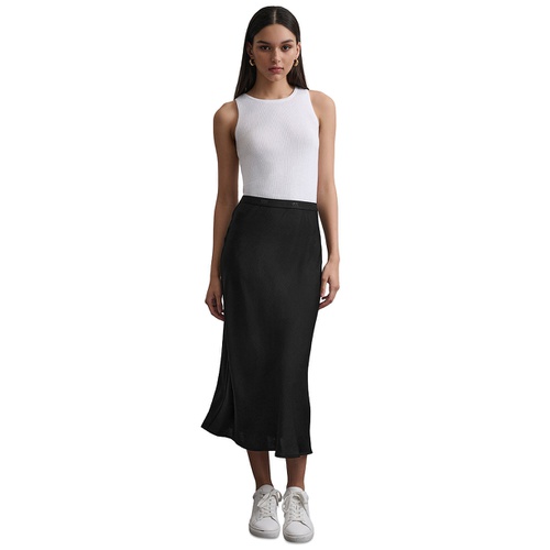 DKNY Womens Logo-Waistband Midi Slip Skirt