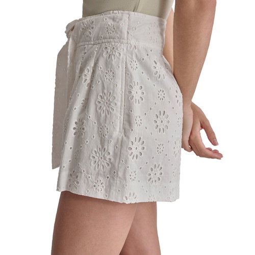 DKNY Womens Eyelet High-Rise Shorts