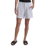 Womens Crinkled Darted-Waist Shorts