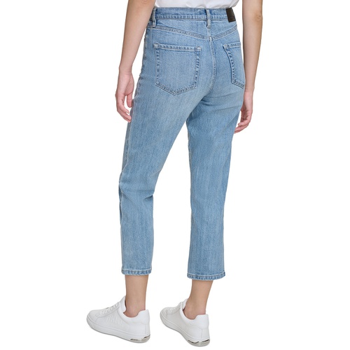 DKNY Womens High-Rise Slim Straight Jeans