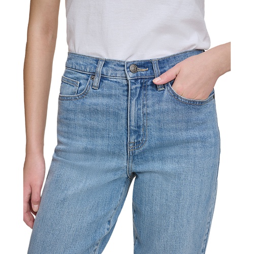 DKNY Womens High-Rise Slim Straight Jeans