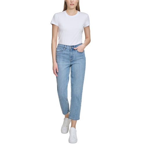 DKNY Womens High-Rise Slim Straight Jeans